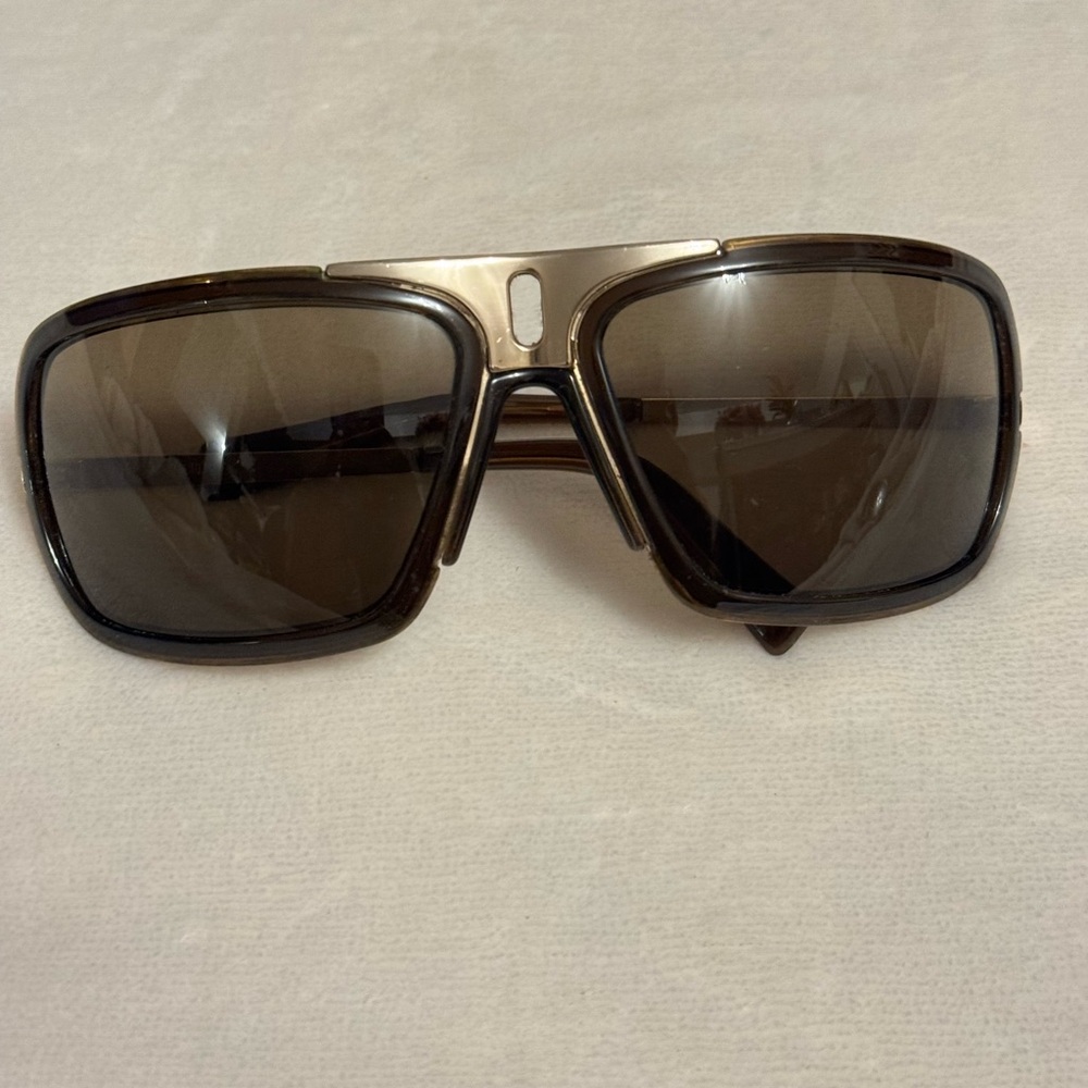 Yves Saint Laurent Brown and Gold Sunglasses